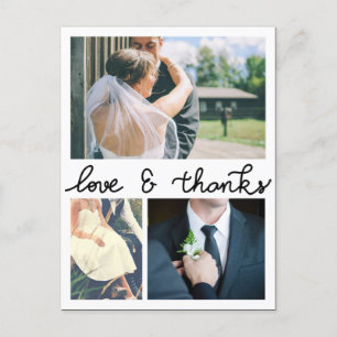 Modern Love And Thanks Three Wedding Photos Postcard