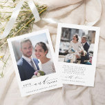 Modern Love and Thanks Wedding Photo  Thank You Card<br><div class="desc">Simple and modern wedding photo thank you card with an additional photo and custom text on the back. This card can be used for a wedding, bridal shower, engagement, anniversary, or any special event. For more advanced customisation of this design, please click the Customise Further link to change the font,...</div>