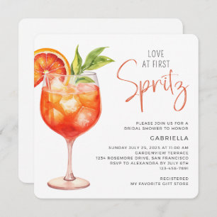 Modern Love At First Spritz Bridal Shower Invitation
