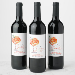 Modern Love At First Spritz Bridal Shower Wine Label