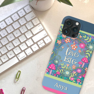 Modern Love Big Pastel Floral Dragonfly Custom  iPhone 13 Pro Max Case