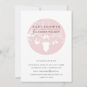 Modern Love Birds Baby Shower Invitation