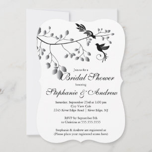 Modern Love Birds Couples Bridal Shower Invitation