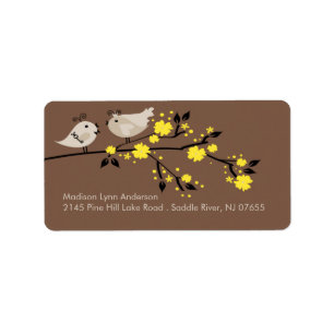 Modern Love Birds Return Address Labels. Label