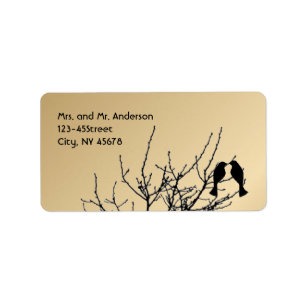 modern love birds rustic country wedding label