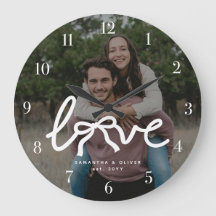 Modern Love Bow Typography Couple Custom Photo