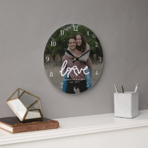 Modern Love Bow Typography Couple Custom Photo