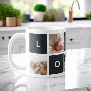Modern Love   Charcoal Photo Collage Mug