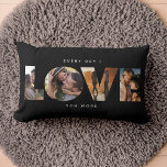 Modern LOVE Collage Cutout Valentine's Day Lumbar Cushion<br><div class="desc">EVERY DAY I LOVE YOU MORE. Great gift for Valentine's Day,  Anniversaries or for Newlyweds: This modern photo collage pillow is easy to customise with your 4 favourite photos inside the minimalist LOVE cutout typography design.The wording around the word LOVE can be personalised.</div>