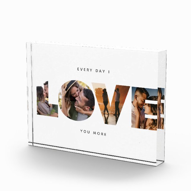 Modern LOVE Collage Cutout Valentine's Day Photo Block (Right)