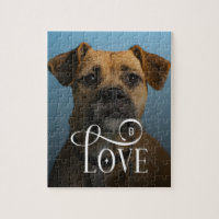 Modern Love Custom Boxer Dog Pets Photo Monogram