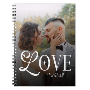 Modern Love Custom Wedding 2 Photos Couples Notebook