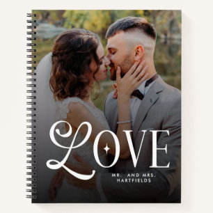 Modern Love Custom Wedding 2 Photos Couples  Notebook