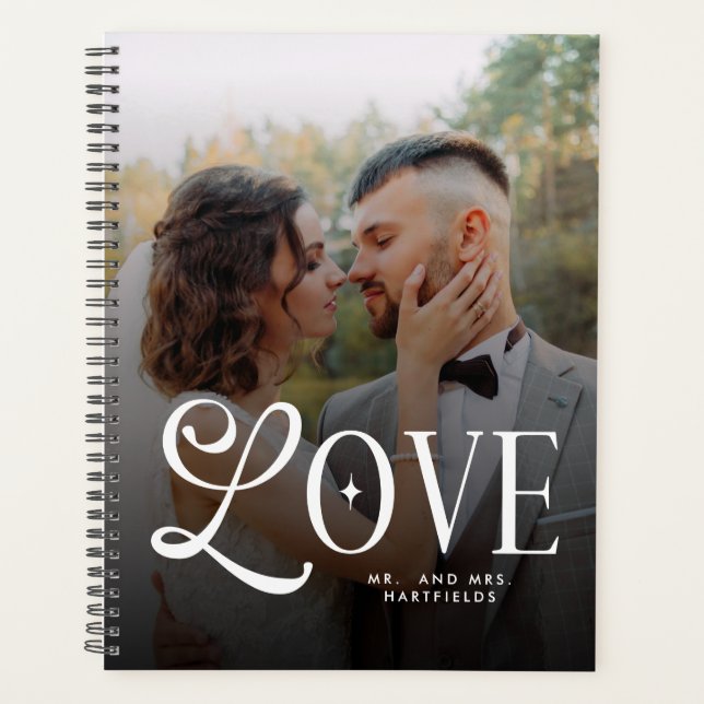 Modern Love Custom Wedding 2 Photos Couples Planner (Front)