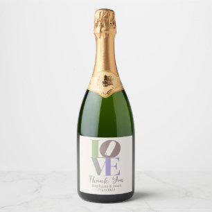 Modern Love Custom Wedding Favour Sparkling Wine Label