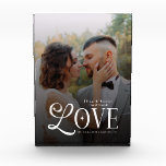 Modern Love Custom Wedding Photo Couples Monogram Block<br><div class="desc">Celebrate your love story with this Modern Love Custom Wedding Photo Couples Monogram Print — a timeless keepsake designed to turn your favourite moment into elegant home décor. Featuring your chosen photo paired with a clean, contemporary monogram, this personalised artwork makes the perfect gift for weddings, engagements, anniversaries, or a...</div>