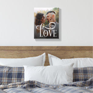 Modern Love Custom Wedding Photo Couples Monogram Canvas Print