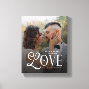 Modern Love Custom Wedding Photo Couples Monogram Canvas Print