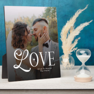Modern Love Custom Wedding Photo Couples Monogram Plaque
