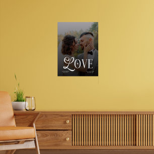 Modern Love Custom Wedding Photo Couples Monogram Poster