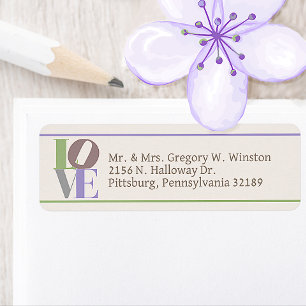 Modern Love Custom Wedding Return Address Label