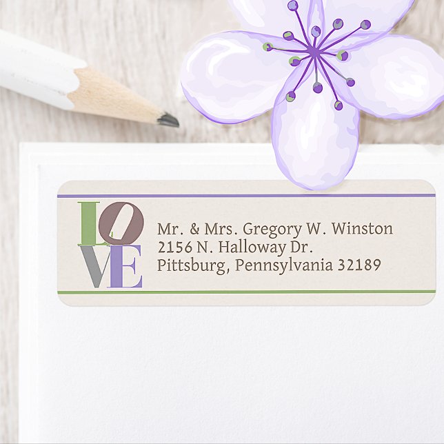 Modern Love Custom Wedding  Return Address Label (Creator Uploaded)
