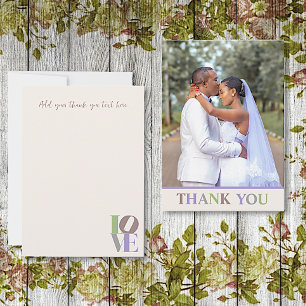 Modern Love Custom Wedding  Thank You Note Card