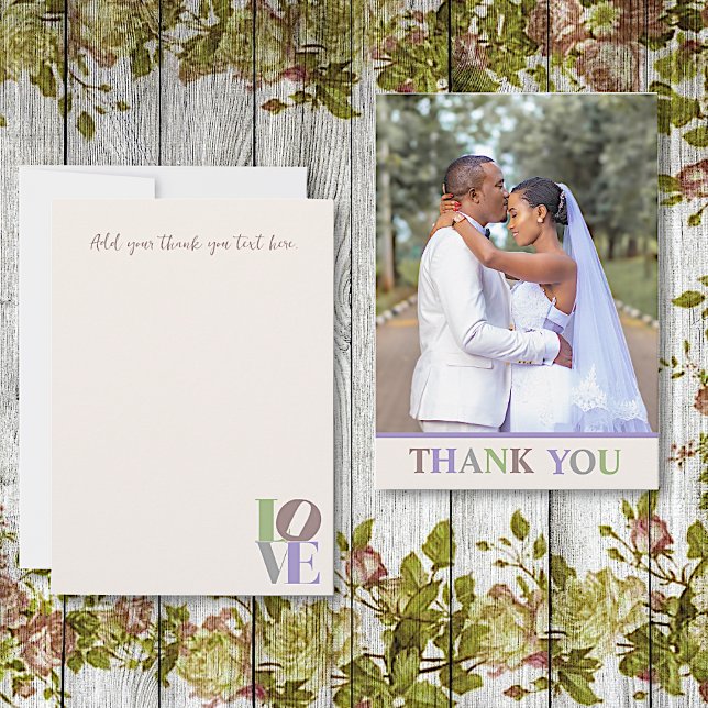 Modern Love Custom Wedding  Thank You Note Card (Creator Uploaded)