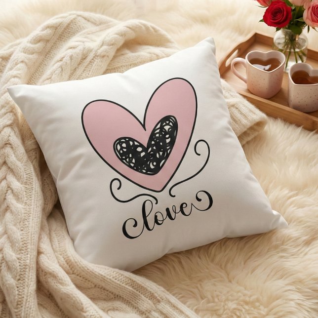 Modern Love Cute Hearts Happy Valentines Day Gift Cushion (Creator Uploaded)