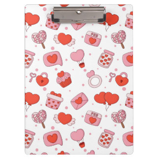 Modern Love Design Happy Valentine’s Day Red Heart Clipboard