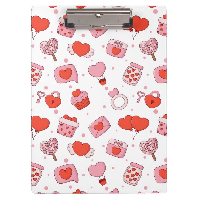 Modern Love Design Happy Valentine’s Day Red Heart Clipboard (Front)