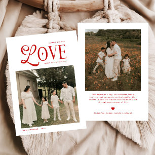 Modern Love Family Photo Happy Valentines Day Holiday Card