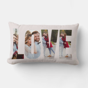 Modern Love Frame 4 Photo Personalised Lumbar Cushion