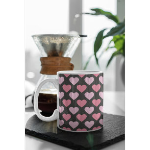Modern Love Heart Pattern Coffee Mug