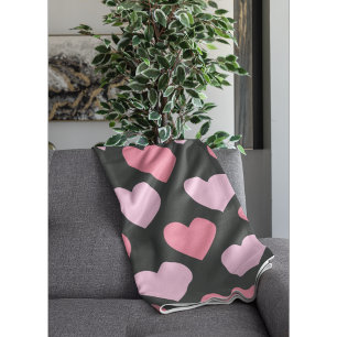 Modern Love Heart Pattern Fleece Blanket