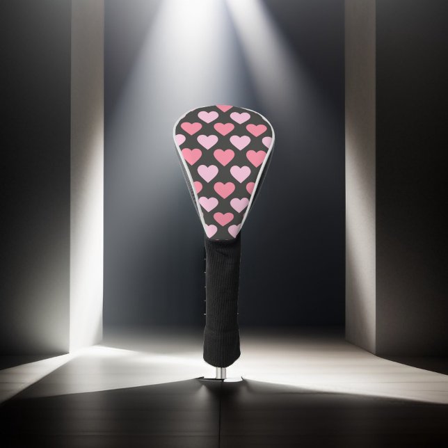 Modern Love Heart Pattern Golf Head Cover (Creator Uploaded)