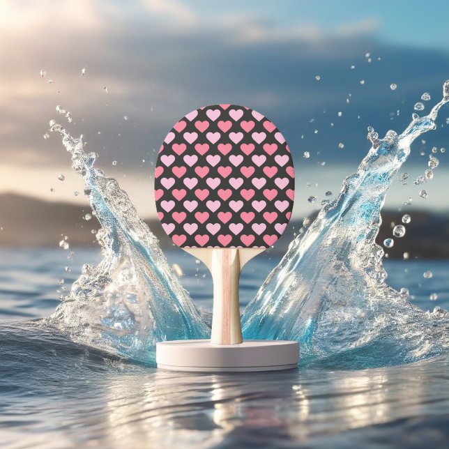 Modern Love Heart Pattern Ping Pong Paddle (Creator Uploaded)