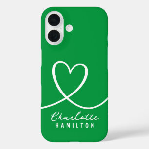 Modern Love Heart Personalised Name iPhone 16 Case