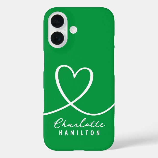 Modern Love Heart Personalised Name Case-Mate iPhone Case (Back)