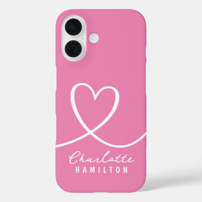 Modern Love Heart Personalised Name Case-Mate iPhone Case (Back)