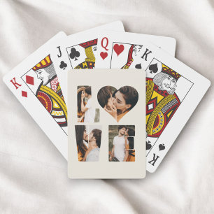 Modern LOVE Heart Photo Instagram Valentine's Day Playing Cards