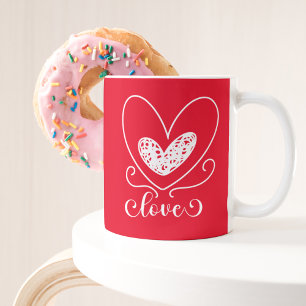 Modern Love Hearts Cute Happy Valentines Day Gift Coffee Mug