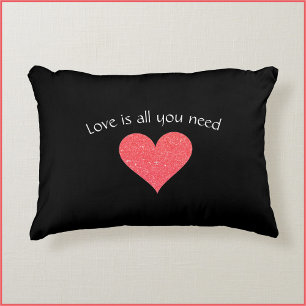 Modern Love is All You Need Heart Decorative Cushion