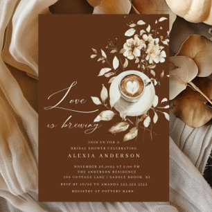Modern Love Is Brewing Bridal Shower Invitation