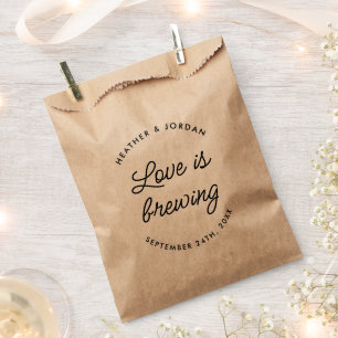 Modern Love Is Brewing Wedding Coffee Favour Bag