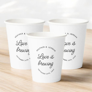 Modern Love Is Brewing Wedding Coffee or Tea  Paper Cups