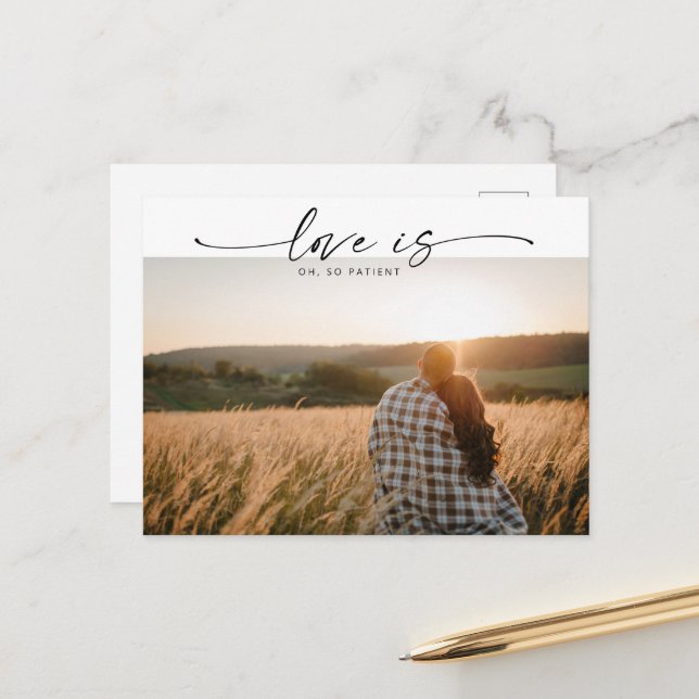 Modern Love is Patient Wedding Update Postcard (Front/Back In Situ)