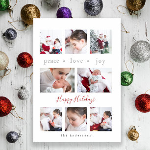 Modern Love Joy Peace Multi-Photo Tri-Fold Card