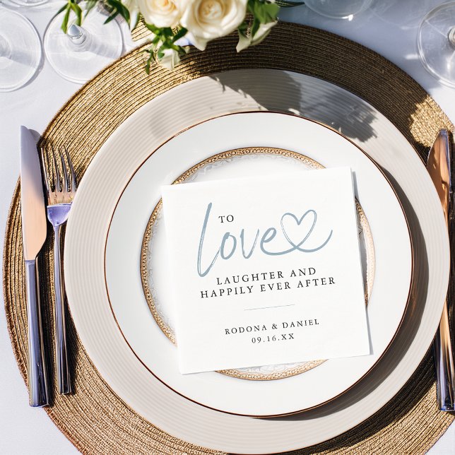 Modern Love Laughter Happily Ever After Wedding Napkin (Creator Uploaded)