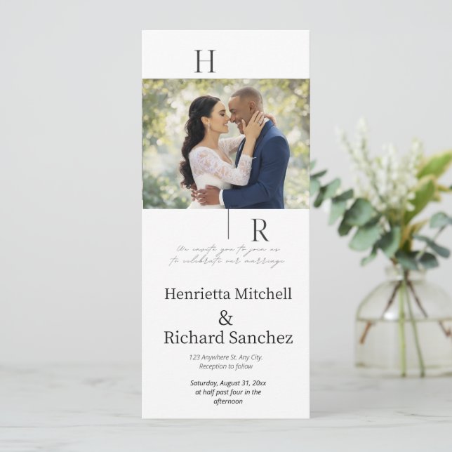 Modern Love: Minimalist Wedding Invitation Design (Standing Front)